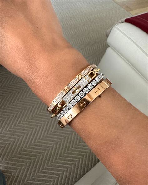 cartier bracley|cartier bracelet stack.